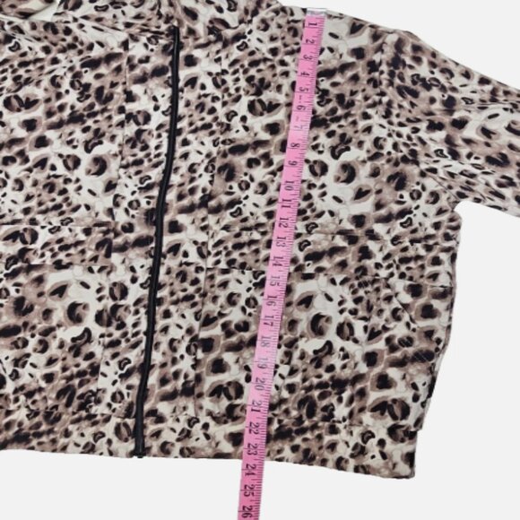 MEMBER’S MARK WOMEN’S TRAVEL JACKET LEOPARD PRINT ZIP UP RECYCLED NYLON SIZE M - Picture 5 of 9